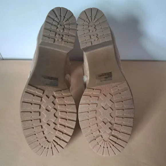 Madden NYC Taupe Lace Boot With Faux Fur Size 10 - Picture 7 of 9